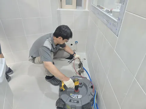 화장실배수구막힘물고임